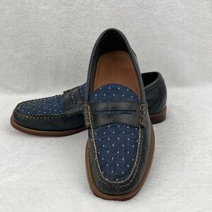 G.H.Bass Weejuns Men's Larson Leather & Fabric Loafers sz 8